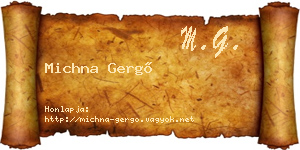 Michna Gergő névjegykártya
